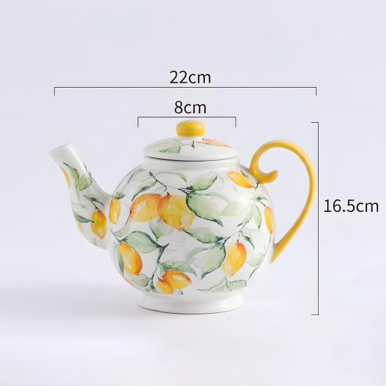 Lemon Pattern Porcelain Teapot